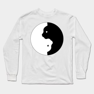 cat yin yang Long Sleeve T-Shirt